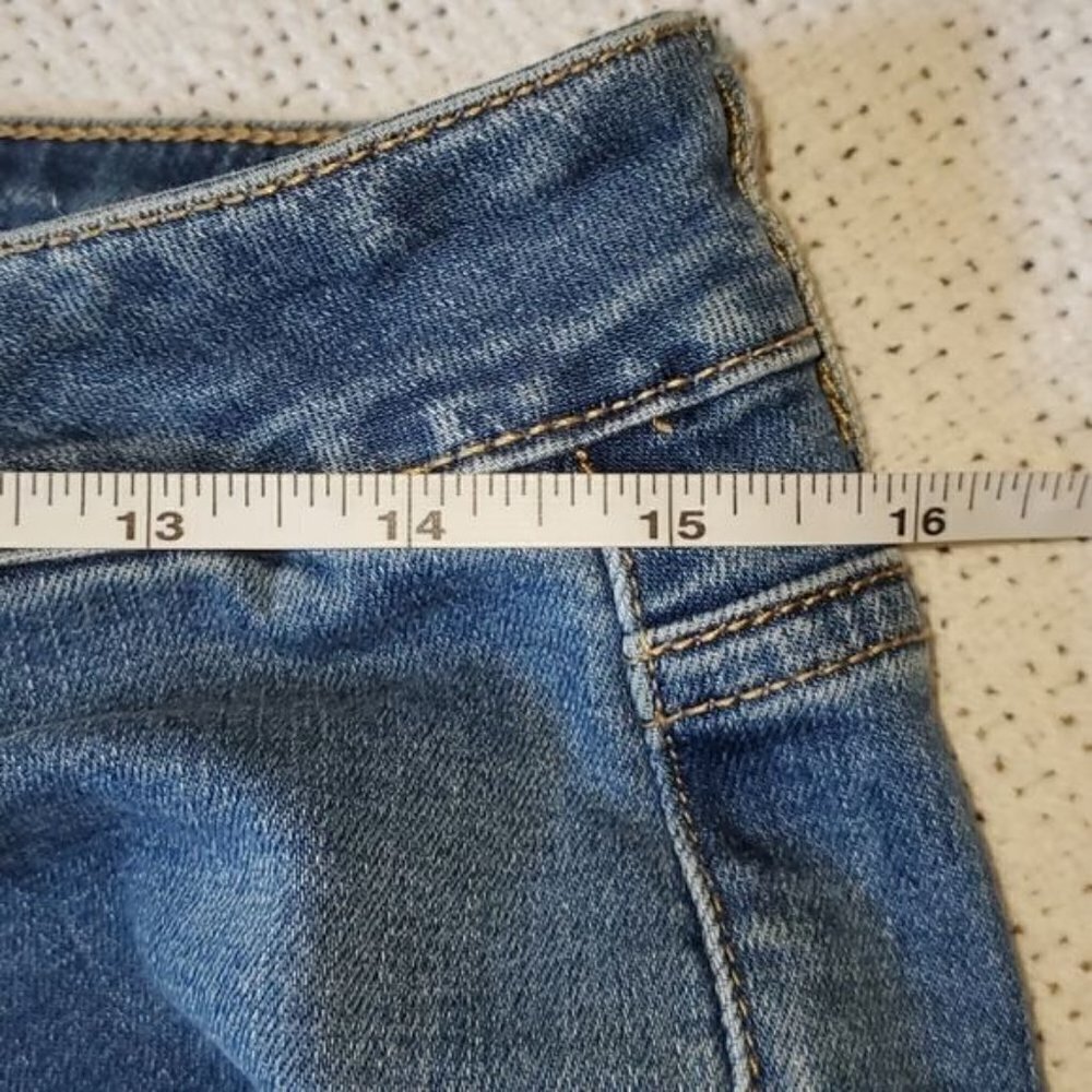 Jag Jeans Western Wear Embroidered Distressed Mid Rise Blue Sz 12 Jeans w Pocket - Picture 9 of 12